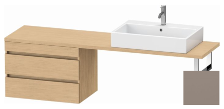 Тумба/шкафчик для консоли/столешницы Duravit DuraStyle под раковину 70х47,8х51,2 см, подвесная, ДСП, цвет: натуральный дуб/базальт, 2 выдвижных ящика, прямоугольная
