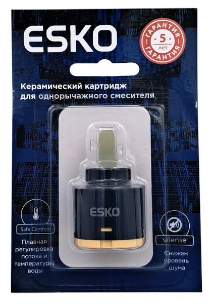 Картридж Esko CRT 35 LOW 35 мм керамический, стандарт, для смесителя, низкий, черный