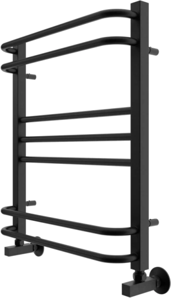 Полотенцесушитель Aquatek Бетта водяной П7 500х600 мм черный муар, нержавеющая сталь, лесенка, подключение нижнее