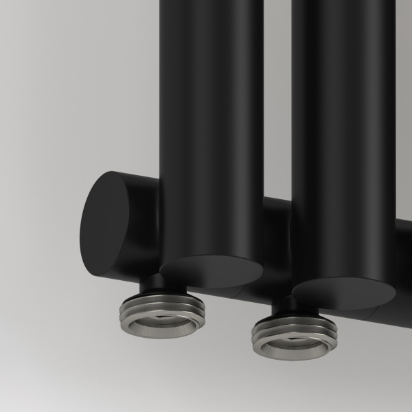 Радиатор отопления Сунержа Эстет-1 EU50 левый 1800х225 5 секций, цвет матовый чёрный, нижнее левое подключение, нержавеющая сталь, трубчатый