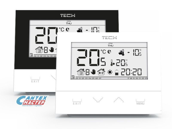 Терморегулятор STOUT TECH ST-292v3 температурный, проводной (белый) двухпозиционный, комнатный, для систем электрического теплого пола, термостат электронный, программируемый, с жк дисплеем, аналоговый, температуры