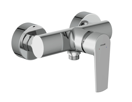 Смеситель для ванны/душа Cersanit MODUO однорычажный, без излива, настенный, керамический дивертор, латунь, цвет глянцевый хром