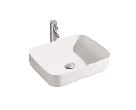 Раковина/умывальник Aquatek Вега, 50х39 см, накладная, прямоугольная, санфарфор, цвет белый, без отверстия под смеситель, без слив-перелива, умывальник