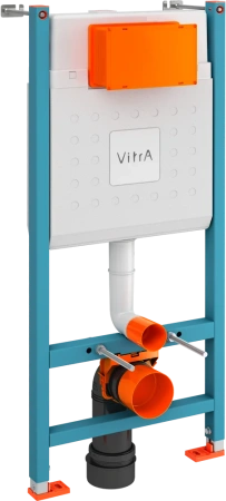 Инсталляция для подвесного унитаза Vitra V-Fix Core, (без клавиши смыва, кнопки), система для подвесного унитаза, со скрытым смывным бачком (бак), комплект, размеры рамы (каркас), 480х1120х80 мм, в капитальную стену и пол