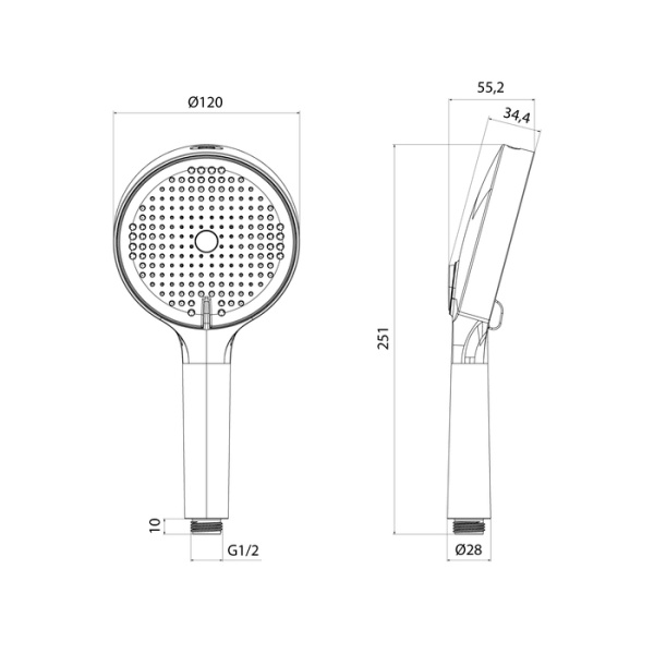Душевая лейка IDDIS Aiger круглая, 4 режима, размер 120 мм, ABS-пластик, цвет хром глянцевый/темно-серый, для душа/ванной AIG4FC0i18