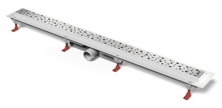 Водоотводящий желоб MCH CH1050/50S Square 1050 мм, глянцевый хром, пластиковый, с пластиковой рамкой с боковым сливом D 50