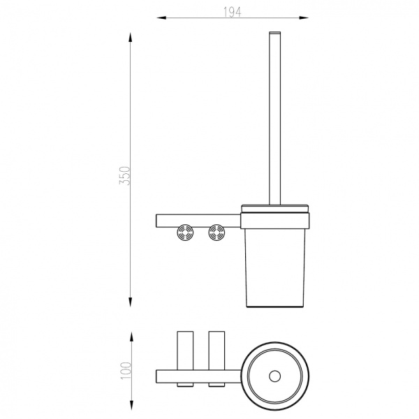 Ершик для унитаза ABBER Osten 316 настенный, материал нержавеющая сталь/стекло/пластик, для туалета/унитаза, цвет золото брашированное/матовое стекло AA1832BG