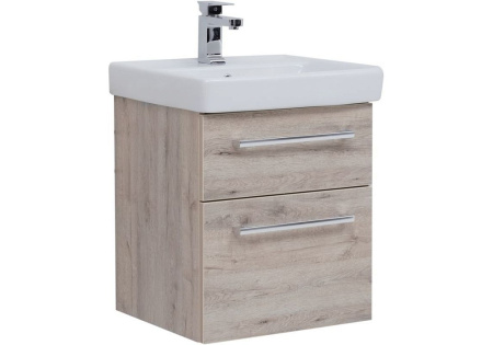 Тумба/база под раковину Dreja Q MAX 60 см, подвесная, цвет: дуб кантри, 2 выдвижных ящика, ЛДСП/МДФ, шкаф/шкафчик подвесной, (подходит раковина для тумбы Dreja Q 60,5х47,6 (191638)