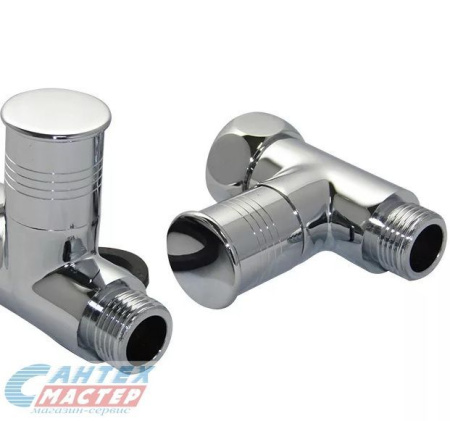 Кран вентиль запорный прямой 1х3/4" в/н Luxon для полотенцесушителя хром (пара) круглый 8831SCH0510