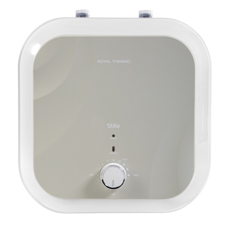 Водонагреватель Royal Thermo RWH 15 Stilla U 15 л. электрический, настенный, вертикальный, накопительный, 2 кВт, 368х368х297 мм, 230 В, (цвет белый, квадратный), подводка верхняя, эмалированная сталь