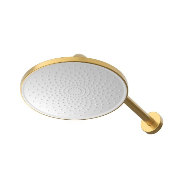 Душевая система Cezares Stylus встраиваемая, цвет брашированное золото, комплект: однорычажный смеситель/тропический душ (с верхней лейкой)/лейка/шланг, встраиваемый (скрытый) монтаж