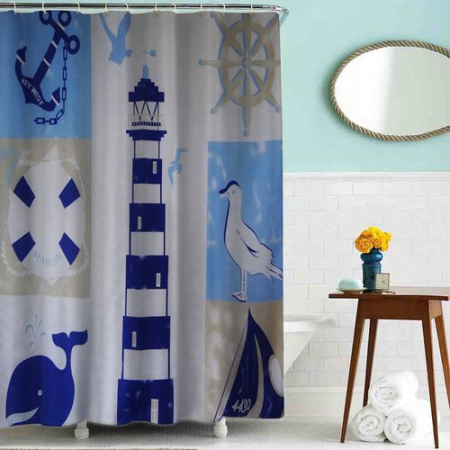 Шторка Melodia для ванной комнаты тканевая MZ-63 "Маяк"