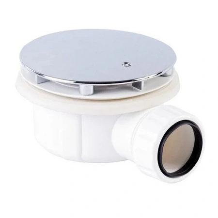 Сифон для поддона Excellent Zero, диаметр 90 мм, гидрозатвор, универсальный, горизонтальный выпуск, цвет крышки- хром, для душевых поддонов