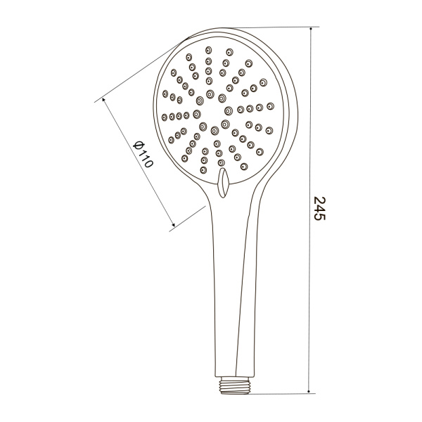 Душевая лейка Olives D123C округлая, 3 режима, пластик, цвет хром, для душа/ванной, душевой, универсальная, стандартная