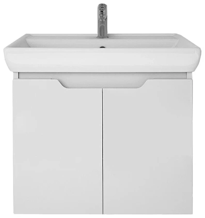 Тумба/база под раковину Dreja Q (D) 60 см, подвесная, цвет: белый глянец, 2 распашные дверцы/2 полки, ЛДСП/МДФ, шкаф/шкафчик подвесной, (подходит раковина для тумбы Dreja Q 60,5х47,6 (191638)