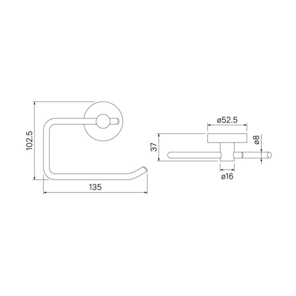 Держатель для туалетной бумаги IDDIS Sena, без крышки, черный матовый, настенный, сплав металлов, форма округлая, для туалета/ванной, бумагодержатель SENSB00i43