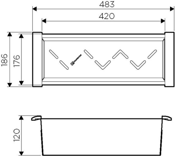 Коландер для мойки Omoikiri CO-04-LG, 483x186x120 мм, для кухонных моек, прямоугольный, нежавеющая сталь, цвет светлое золото