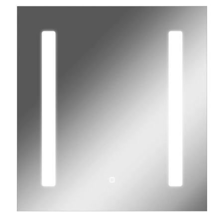 Зеркало Домино Good Light 2-65, 65х70 см, с LED/ЛЕД-подсветкой, прямоугольное, выключатель сенсорный, для ванны, навесное/подвесное/настенное, дизайнерское