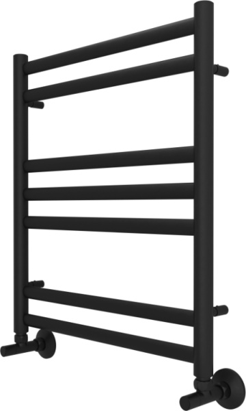 Полотенцесушитель Aquatek Оберон водяной П7 500х600 мм черный муар, нержавеющая сталь, лесенка, подключение нижнее