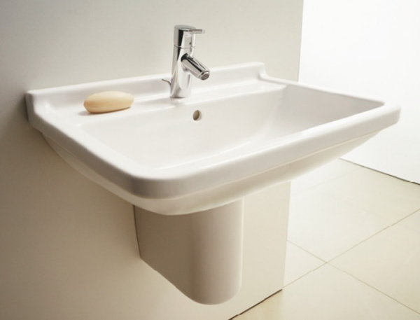 Раковина DURAVIT Starck 3 WonderGliss, 60х37х18 см, подвесная, прямоугольная, санфарфор, цвет белый, с 1 отверстием под смеситель, антигрязевое покрытие, слив/перелив