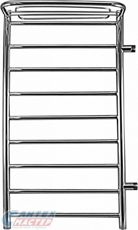 Полотенцесушитель 600х400 мм Флагман Лесенка, 1" дюйм, водяной. с полкой (полочкой), боковое ЛЕВОЕ ПОДКЛЮЧЕНИЕ, из нерж. стали,  м/о 600 мм