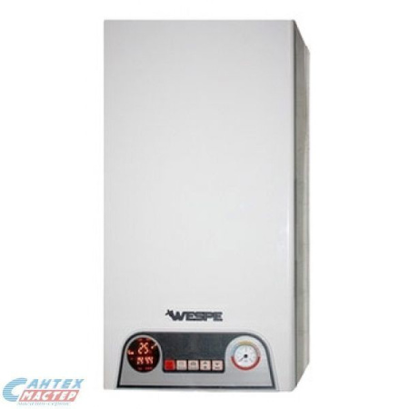 Котел электрический Wespe Heizung Master 12, 12 кВт мощность (120 кв. м2) одноконтурный, с подключением бойлера косвенного нагрева, настенный, для контура отопления, воды, антифриза, водяного теплого пола, частного загородного, жилого дома