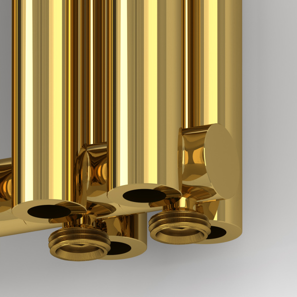 Радиатор отопления Сунержа Эстет-00 EU50 1200х270 6 секций, цвет золото, нижнее подключение, нержавеющая сталь, трубчатый