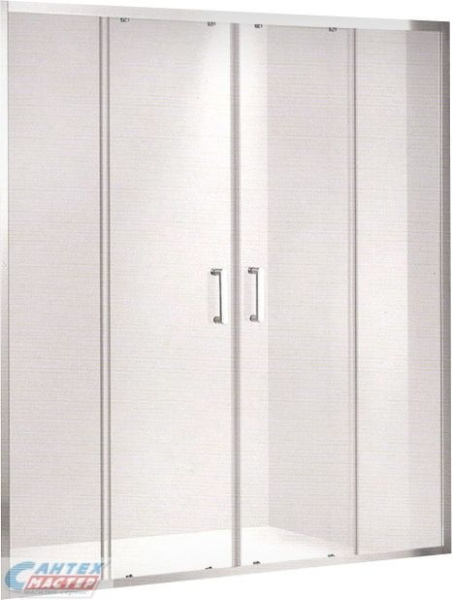 Душевая дверь Gemy Victoria 160х190 прозрачное стекло в нишу, открывание правое/левое, прозрачное закаленное стекло, раздвизжная, профиль хром, прямоугольная (душевое ограждение без поддона)
