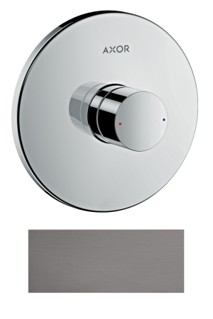 Смеситель для душа Axor Uno, однорычажный, с рукояткой zero, скрытого монтажа, керамический, настенный/встраиваемый, без излива, без шланга/лейки, круглый, латунь, цвет шлифованный черный хром, для душа/ванной
