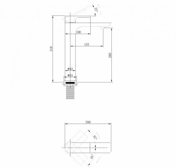 Смеситель для раковины/умывальника ABBER Weiss Insel однорычажный, неповоротный, высокий, длина излива 155 мм, латунь, цвет белый матовый AF8011FW