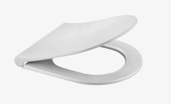 Сиденье для унитаза Okus slim SO Berges Wasserhaus (ТОНКОЕ) универсальное (Ego, Ego lux, Ego RR, Mascon, Vitra, Allegro подвесной, Sanita lux, Koob, Kirovit Бриг, AM.PM Spirit) дюропласт, крышка белая, с микролифтом, быстросъемное, крепеж (петли) мет