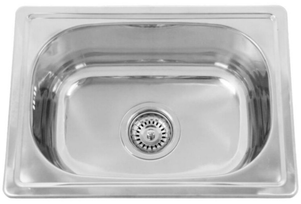 Мойка SinkLight 48х42х18 см, толщина 0.8 мм, врезная, нержавеющая сталь, квадратная, цвет полированная, без отверстия под смеситель, слив-перелив, с сифоном, для кухни