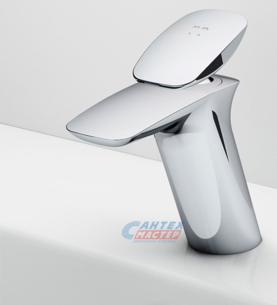 Смеситель для раковины Am.Pm Spirit V2.0 однорычажный, излив длинный, длина 166 мм, керамический, латунь, цвет хром, с донным клапаном