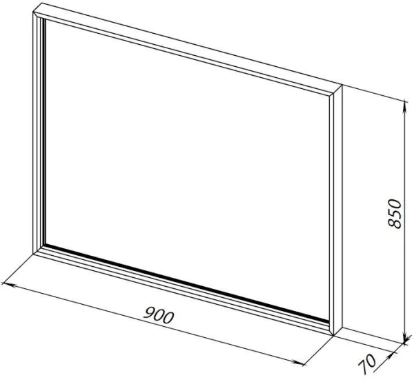 Зеркало Allen Brau Liberty 90х85х7 см с подсветкой, сенсорный выключатель, прямоугольное, подвесное/настенное, цвет рамы черный браш, для ванной комнаты