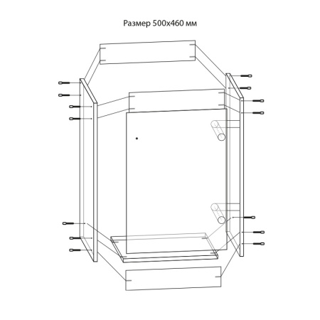 Тумба под мойку ЛесМаркет 50х50, напольная, цвет дуб молочный, ЛДСП, подстолье, квадратная, универсальная (правосторонняя/левосторонняя), на кухню