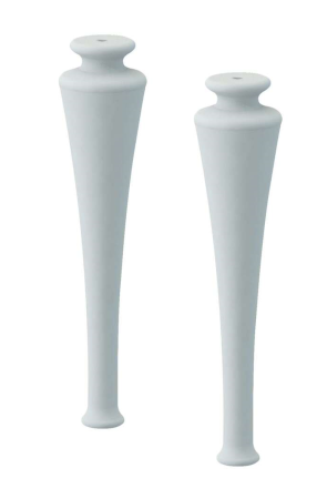 Ножки для тумбы Cezares Tiffany, дерево, цвет: белый матовый, для мебели, ножки, 8х8х35 см, округлые, в ванную комнату, мебельные