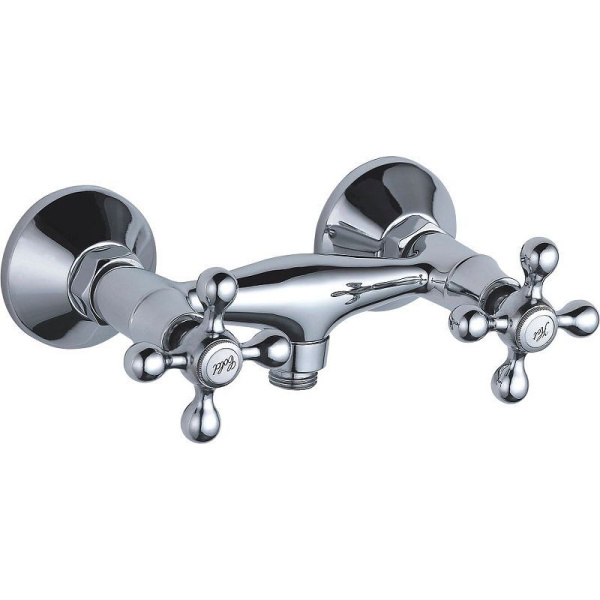 Смеситель для ванны/душа HAIBA CRON двухвентильный, хромированный, настенный, без излива, силумин, цвет хром