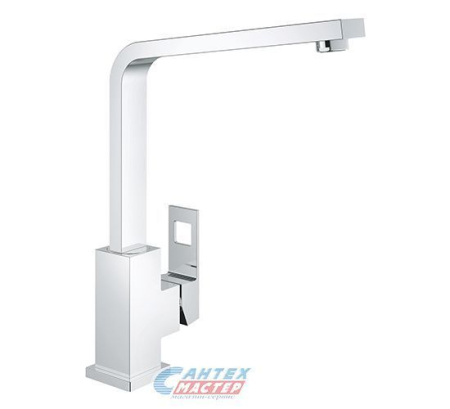Смеситель для кухни/мойки Grohe Eurocube однорычажный, керамический, с поворотным изливом, длина 202 мм, латунь, цвет хром, кухонный, хромированный, вертикальный, однорукий, одноручный, однозахватный, одноручковые, кран, комплект, сантехника