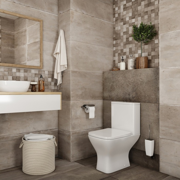 Унитаз компакт IDDIS Torr, БЕЛЫЙ, горизонтальный (прямой) выпуск, прямоугольный, напольный, с быстросьемным сиденьем микролифт, безободковый, с крышкой (сиденье) 