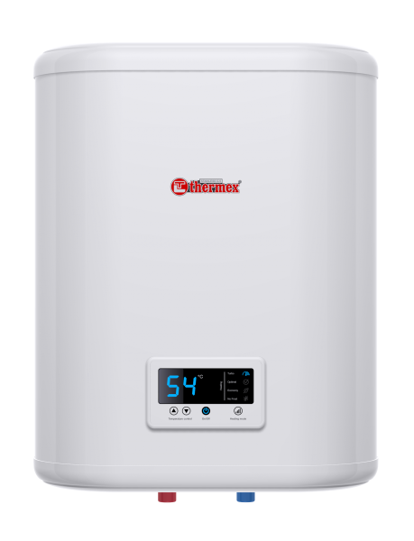 Водонагреватель 30 л Thermex IF 30 V (pro) электрический, настенный, вертикальный, накопительный тип, 2 квт, 587х263х453 мм, 230 в, (цвет белый, плоский), с нижней подводкой