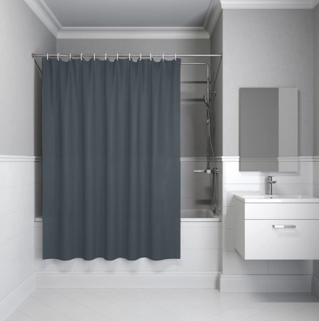 Шторка Iddis Base полиэстер, цвет серый, 2000x1800 мм покрытие водоотталкивающее BS01P18i11