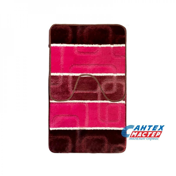 Набор 2 коврика для ванны АкваЛиния 45х75 полипропилен розовый квадраты Twist
