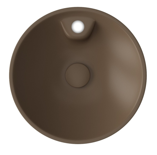 Раковина ISVEA SistemaY 10SY65045SV-2H 45х12х45 накладная, круглая, керамическая/фарфоровая, цвет коричневый матовый, с отверстием под смеситель, без слива-перелива