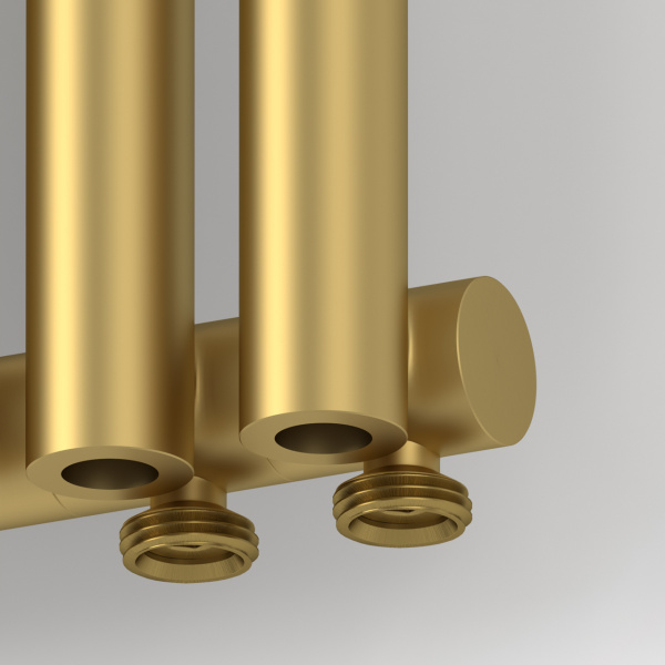 Радиатор отопления Сунержа Эстет-0 EU50 правый 1200х135 3 секции, цвет матовое золото, правое подключение, нержавеющая сталь, трубчатый