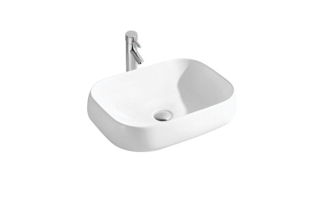 Раковина/умывальник Aquatek, 56х42 см, накладная, прямоугольная, санфарфор, цвет белый матовый, без отверстия под смеситель, без слив-перелива, умывальник