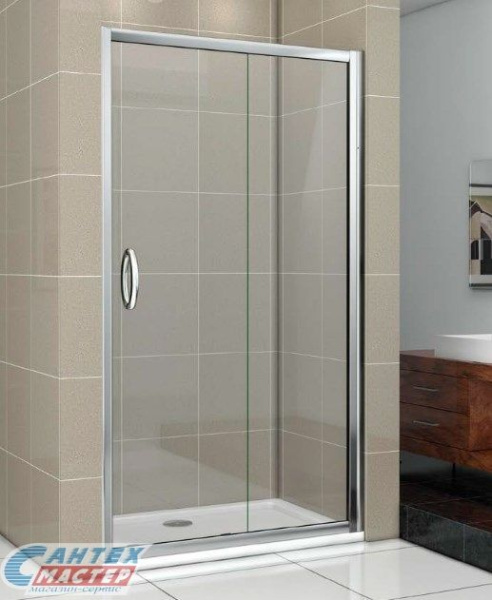 Душевая дверь BAS Infinity WTW-110-C-CH 110х185 прозрачное стекло в нишу, открывание правое/левое, прозрачное закаленное стекло, раздвизжная, профиль хром, прямоугольная (душевое ограждение без поддона)
