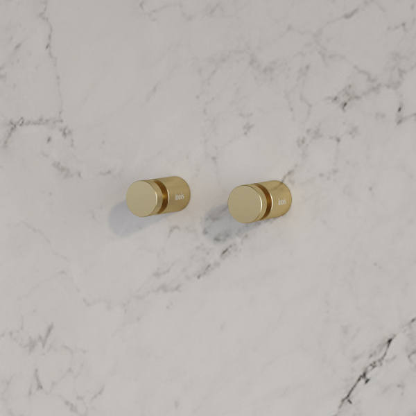 Комплект одинарных крючков IDDIS Petite, золото матовое, настенный, сплав металлов, 19х19х35 мм, форма округлая, для полотенец в ванную/туалет/душевую кабину