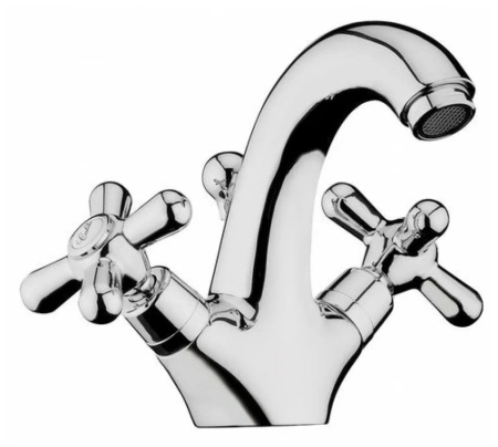 Смеситель для раковины Webert Armony двухвентильный, неповоротный, длина 116 мм, латунь, цвет хром