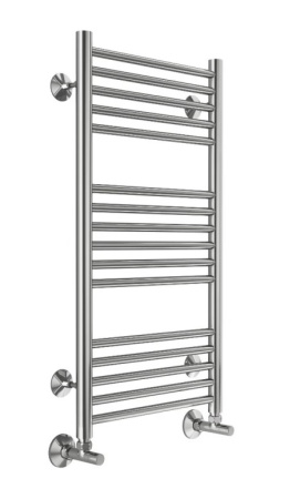Полотенцесушитель 400х800 Terminus Аврора П16 водяной, нержавеющая сталь, нижнее подключение, межосевое расстояние 400 мм