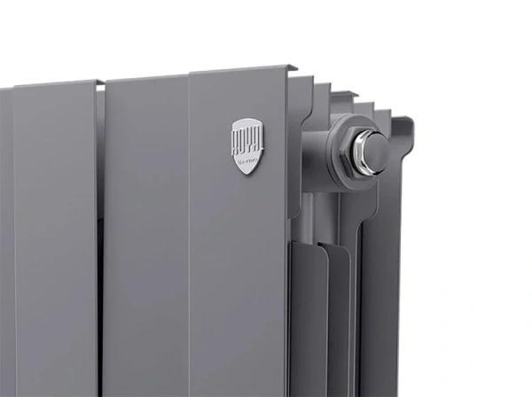 Радиатор отопления Royal Thermo PianoForte 300 Silver Satin (10 секций) биметаллический, боковое подключение, для квартиры, дома, водяные, мощность 1160 Вт, настенный, серебристый